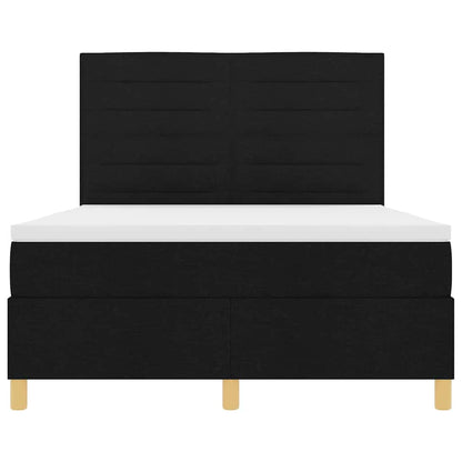 Boxspring bed met matras met hoofdeinde Zwart 160 x 200 cm Stof