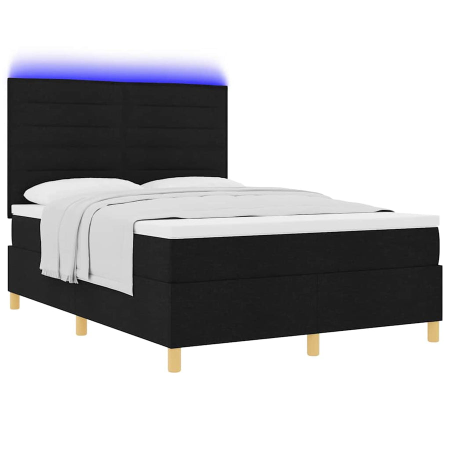 Boxspring bed met matras met hoofdeinde Zwart 160 x 200 cm Stof