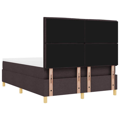 LED Box Spring Bed met matras Donkerbruin 160 x 200 cm Stof