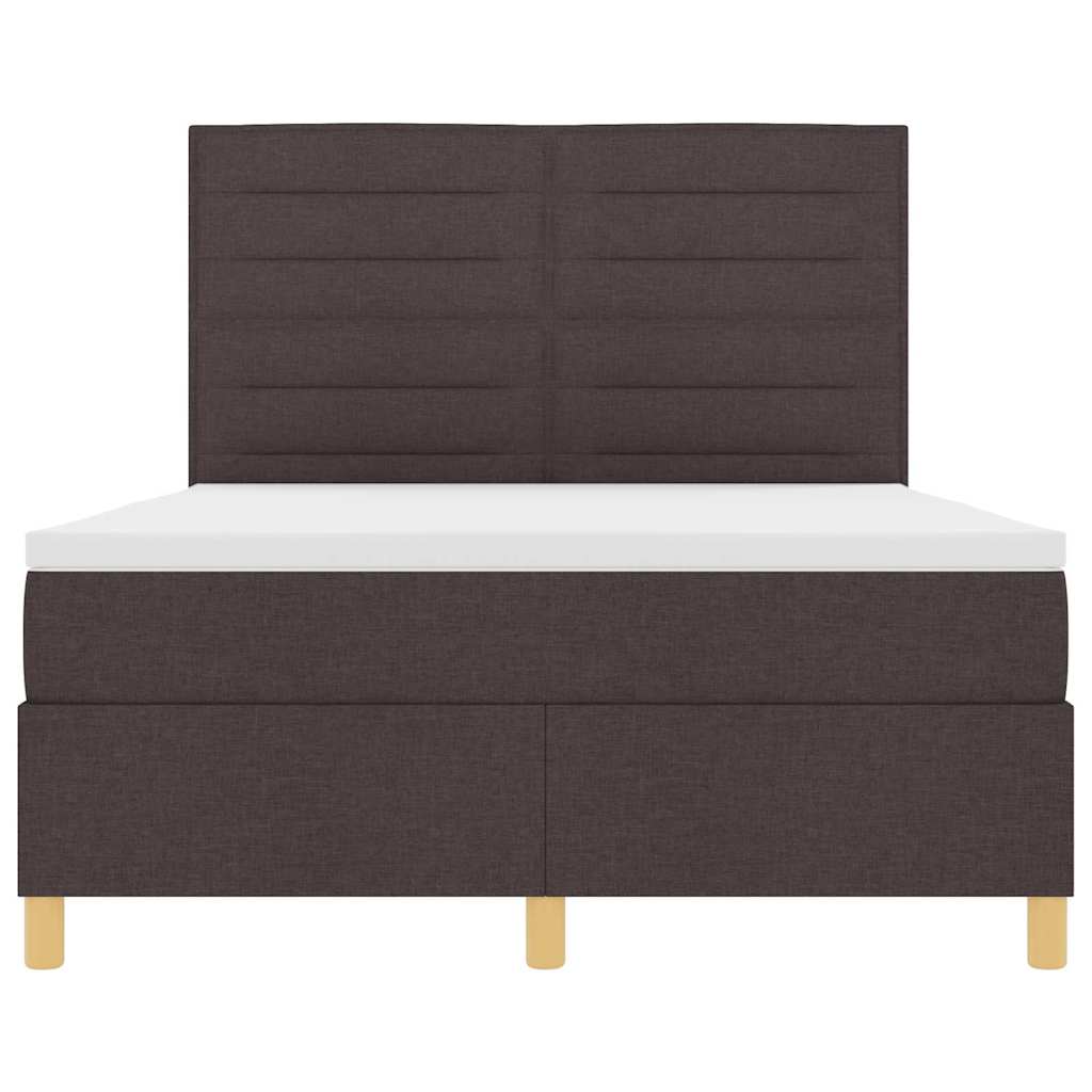 LED Box Spring Bed met matras Donkerbruin 160 x 200 cm Stof