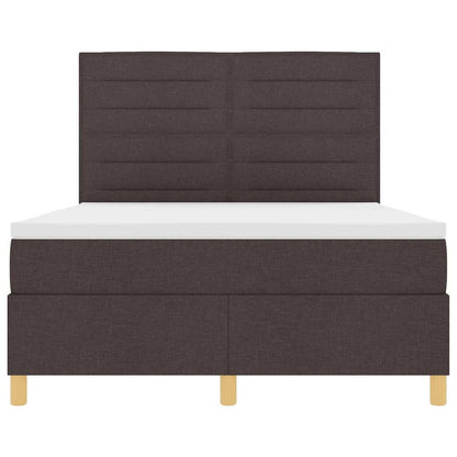 LED Box Spring Bed met matras Donkerbruin 160 x 200 cm Stof
