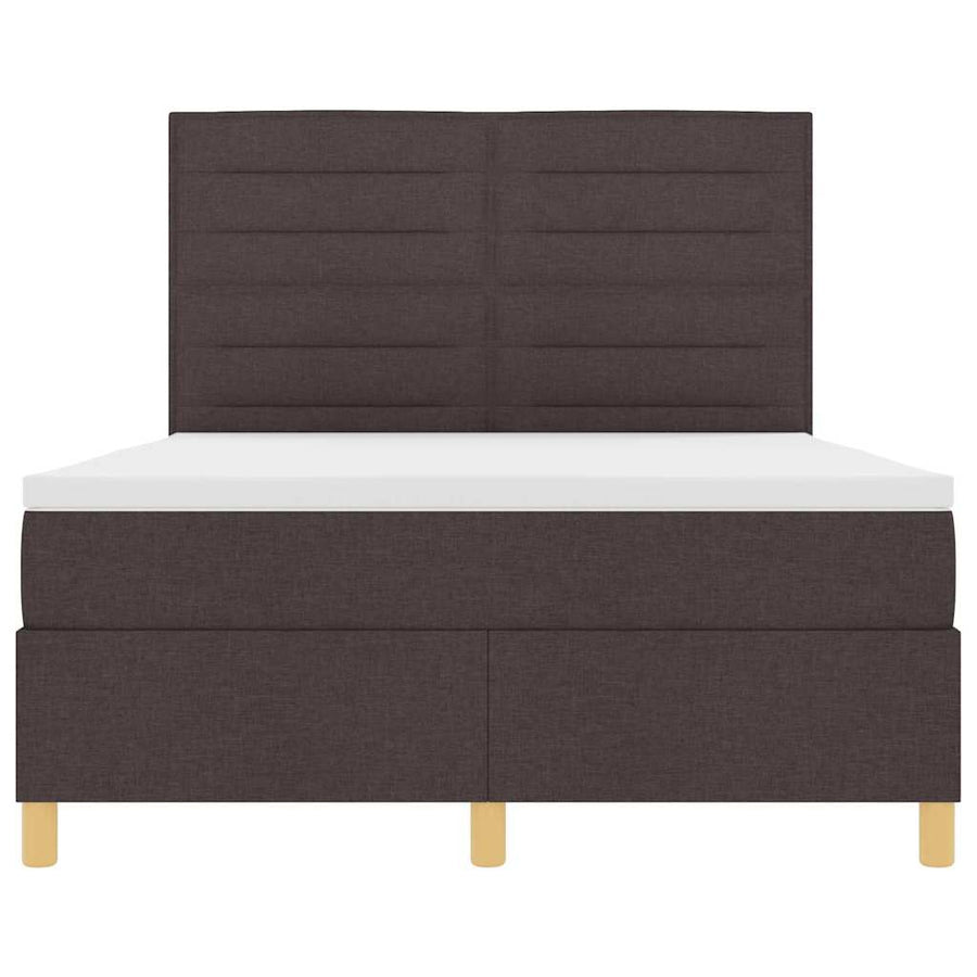 LED Box Spring Bed met matras Donkerbruin 160 x 200 cm Stof