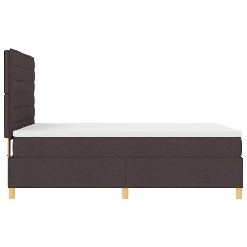 LED Box Spring Bed met matras Donkerbruin 160 x 200 cm Stof