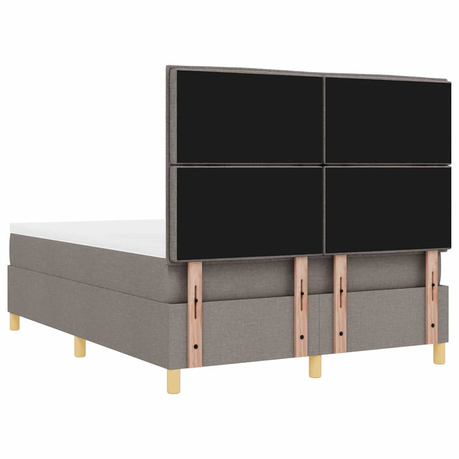 LED Box Spring Bed met matras Taupe 160 x 200 cm Stof