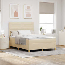 LED Box Spring Bed met matras Crème 160 x 200 cm Stof