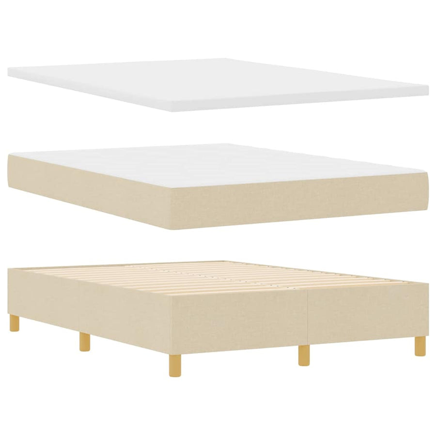 LED Box Spring Bed met matras Crème 160 x 200 cm Stof