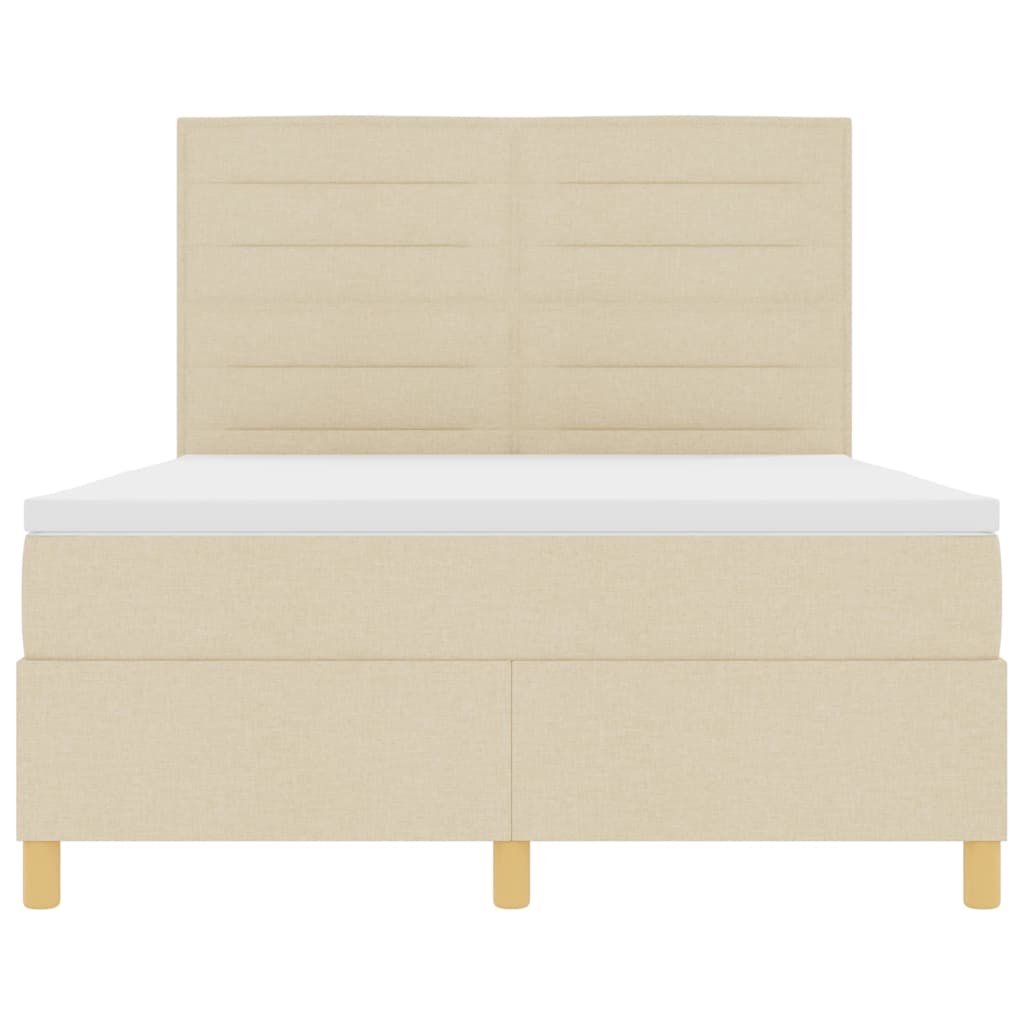 LED Box Spring Bed met matras Crème 160 x 200 cm Stof