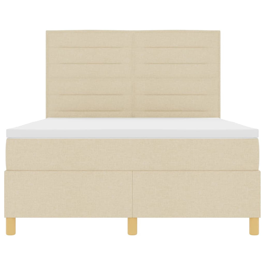 LED Box Spring Bed met matras Crème 160 x 200 cm Stof
