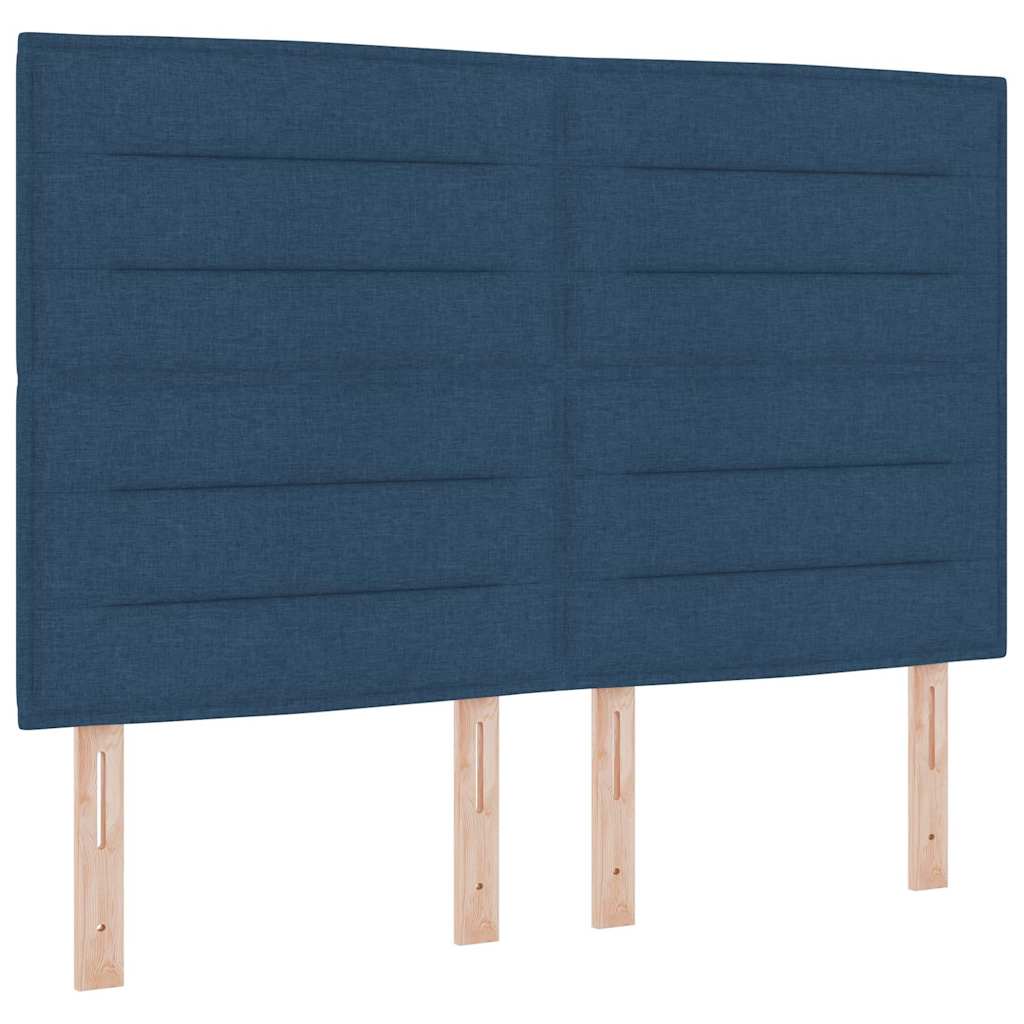 LED Box Spring Bed met matras Blauw 160 x 200 cm Stof