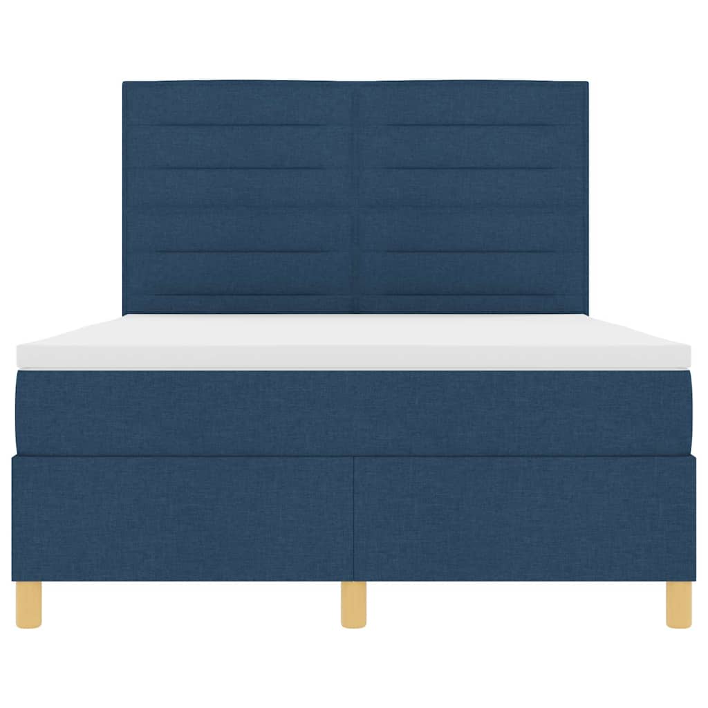 LED Box Spring Bed met matras Blauw 160 x 200 cm Stof