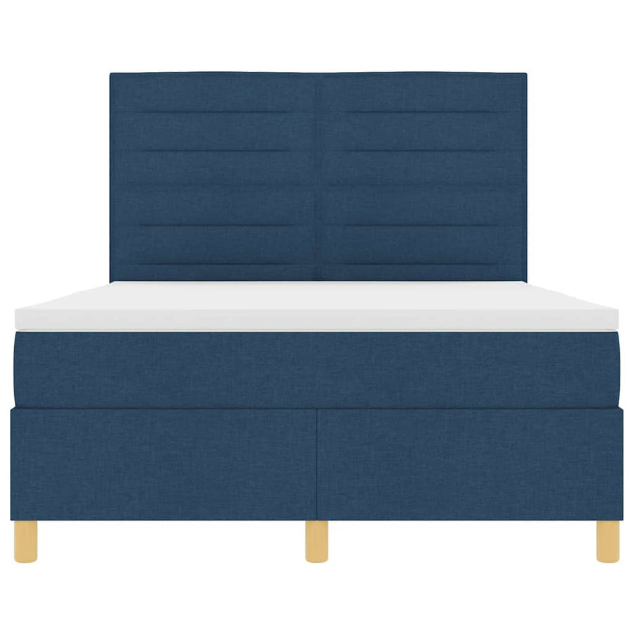 LED Box Spring Bed met matras Blauw 160 x 200 cm Stof