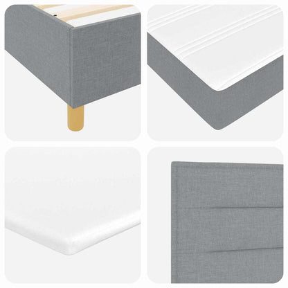 LED Box Spring Bed met matras Lichtgrijs 180 x 200 cm Stof