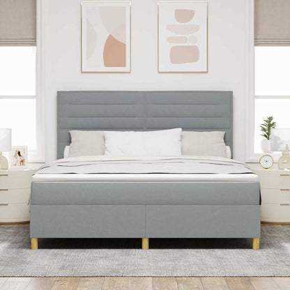 LED Box Spring Bed met matras Lichtgrijs 180 x 200 cm Stof