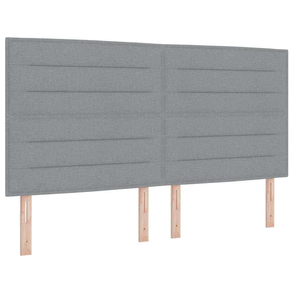 LED Box Spring Bed met matras Lichtgrijs 180 x 200 cm Stof