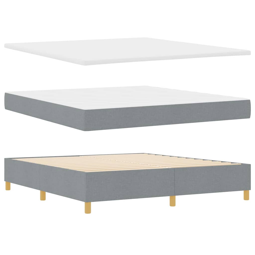 LED Box Spring Bed met matras Lichtgrijs 180 x 200 cm Stof