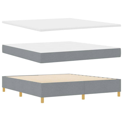 LED Box Spring Bed met matras Lichtgrijs 180 x 200 cm Stof