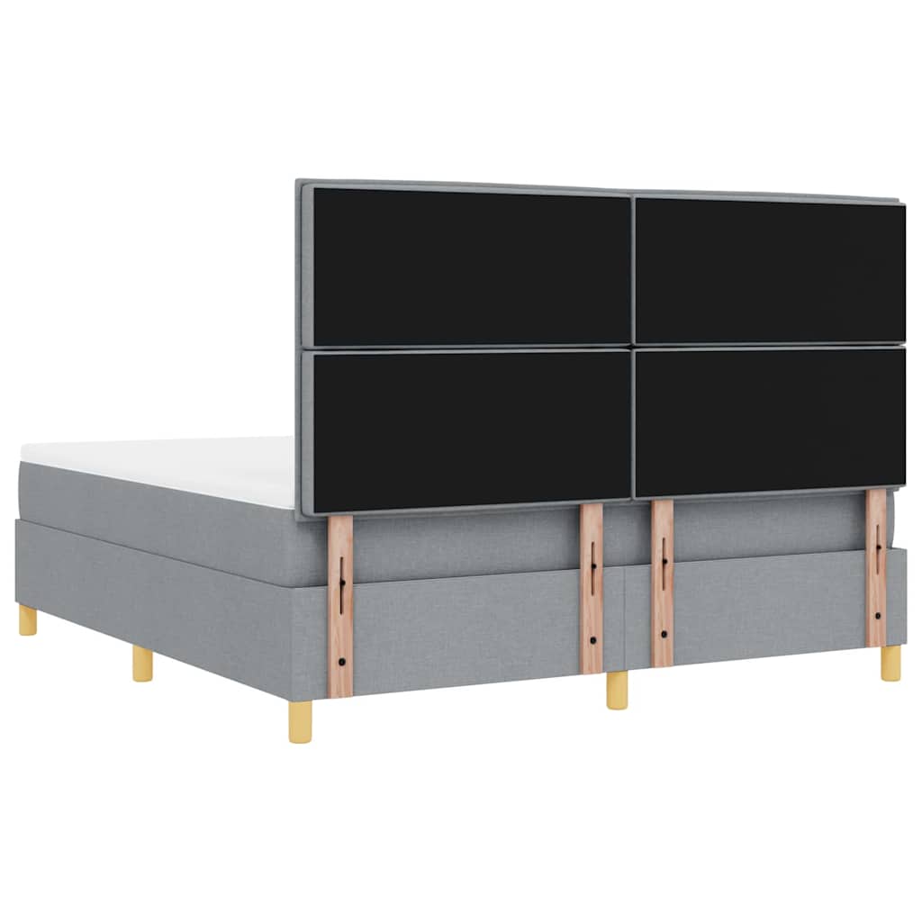 LED Box Spring Bed met matras Lichtgrijs 180 x 200 cm Stof