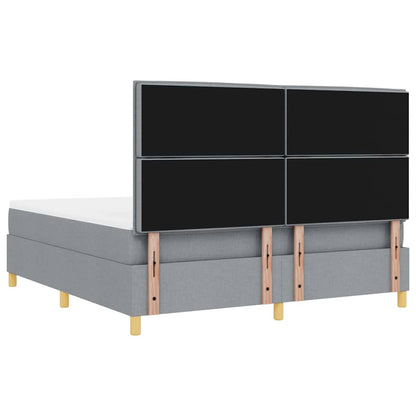 LED Box Spring Bed met matras Lichtgrijs 180 x 200 cm Stof