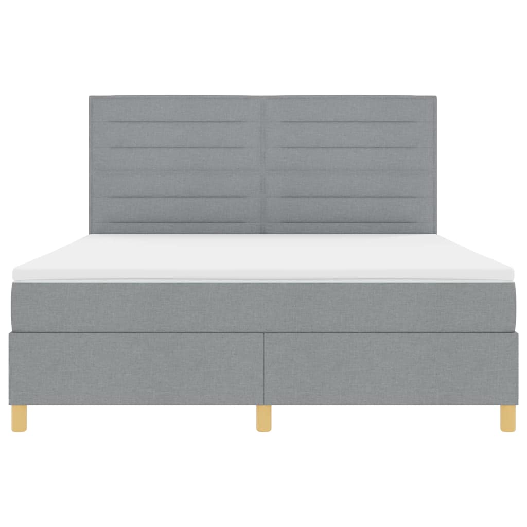 LED Box Spring Bed met matras Lichtgrijs 180 x 200 cm Stof