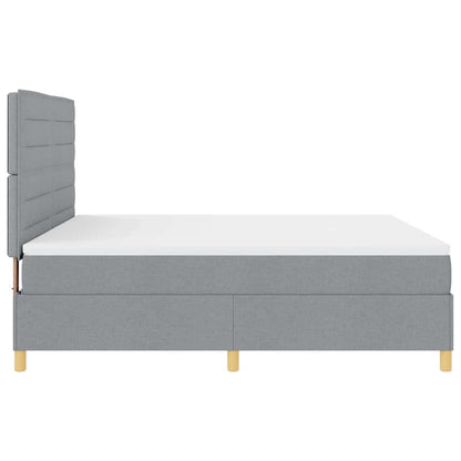 LED Box Spring Bed met matras Lichtgrijs 180 x 200 cm Stof