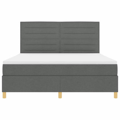 LED Box Spring Bed met matras Donkergrijs 180 x 200 cm Stof