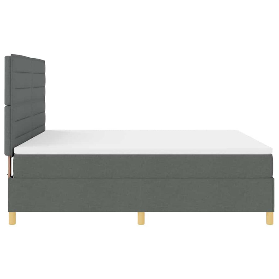 LED Box Spring Bed met matras Donkergrijs 180 x 200 cm Stof