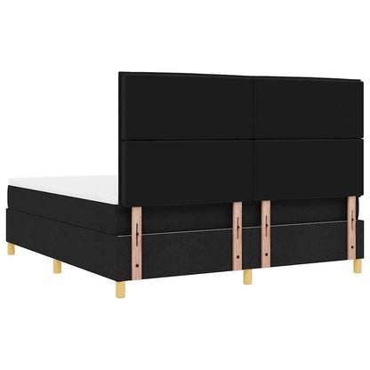 Boxspring bed met matras met hoofdeinde Zwart 180 x 200 cm Stof