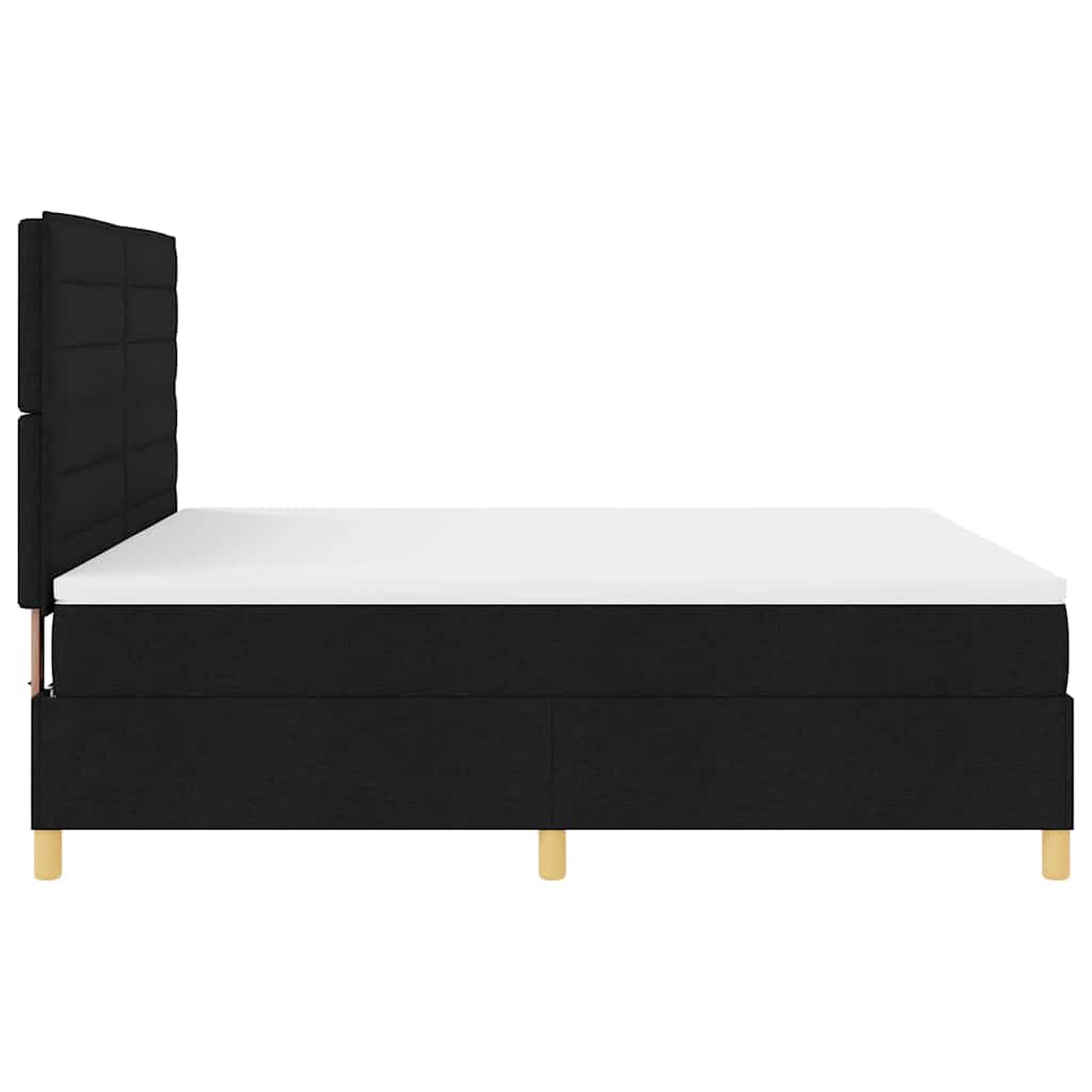 Boxspring bed met matras met hoofdeinde Zwart 180 x 200 cm Stof
