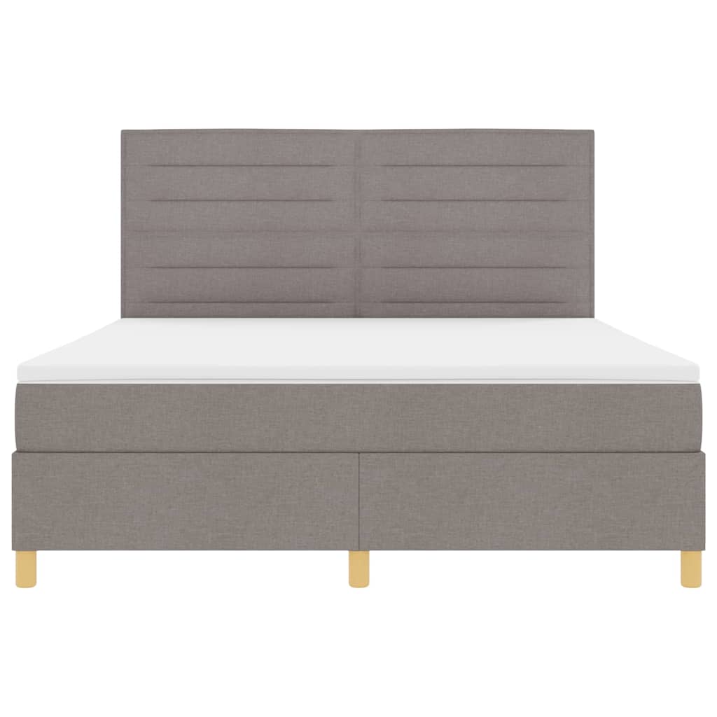 LED Box Spring Bed met matras Taupe 180 x 200 cm Stof