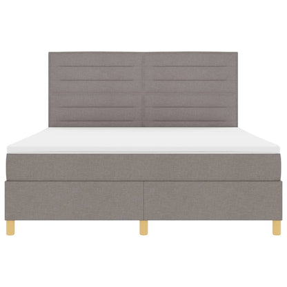 LED Box Spring Bed met matras Taupe 180 x 200 cm Stof