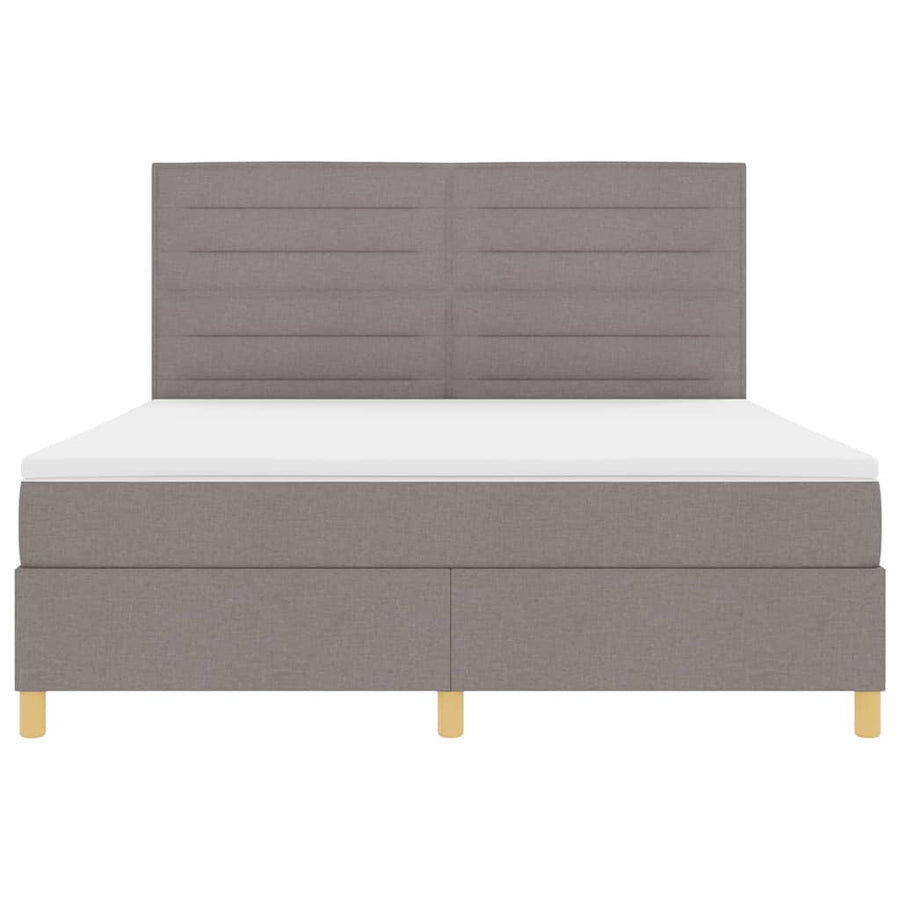 LED Box Spring Bed met matras Taupe 180 x 200 cm Stof