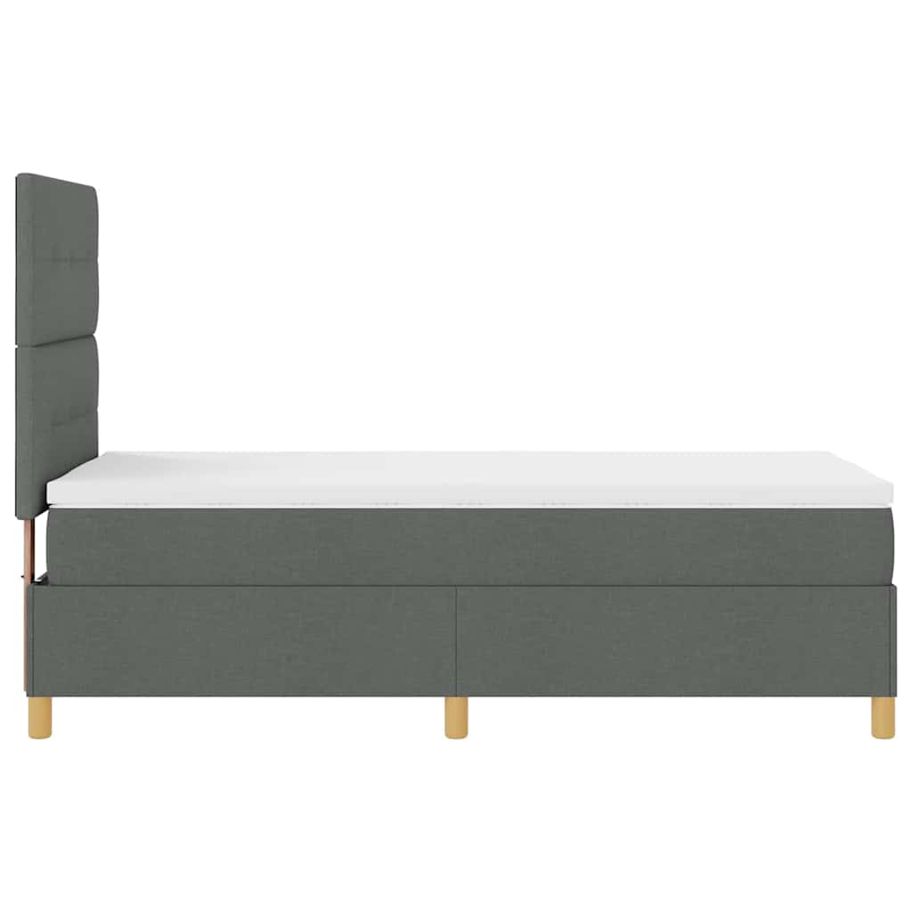 LED Box Spring Bed met hoofdeinde Donkergrijs 90 x 190 cm Stof