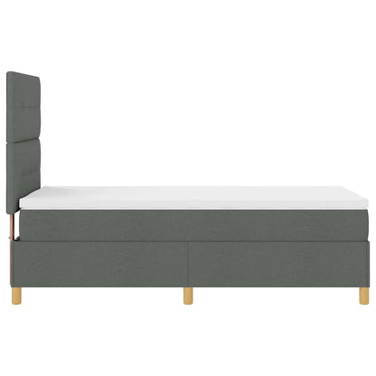 LED Box Spring Bed met hoofdeinde Donkergrijs 90 x 190 cm Stof