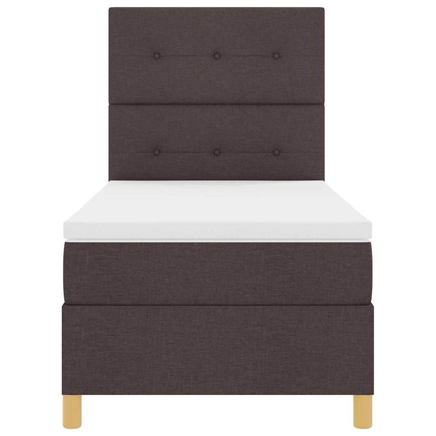Boxspring bed met matras Donkerbruin 90 x 190 cm Stof