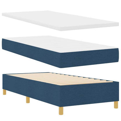 LED Box Spring Bed met hoofdeinde Blauw 90 x 200 cm Stof