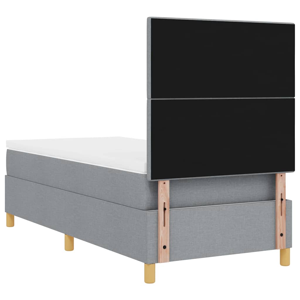 LED Box Spring Bed met hoofdeinde Lichtgrijs 100 x 200 cm Stof