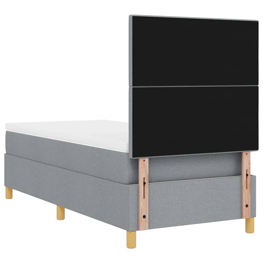 LED Box Spring Bed met hoofdeinde Lichtgrijs 100 x 200 cm Stof