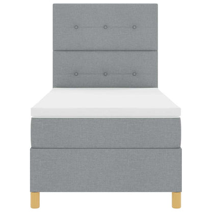 LED Box Spring Bed met hoofdeinde Lichtgrijs 100 x 200 cm Stof