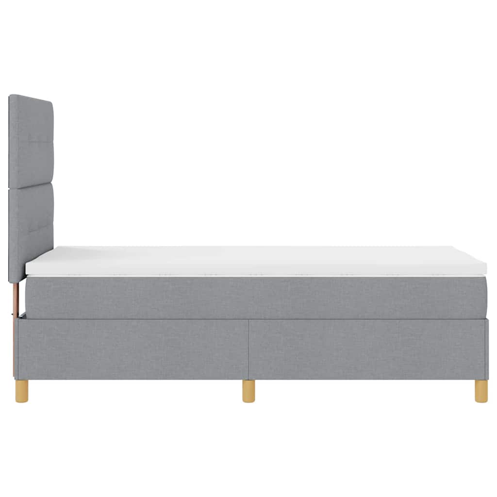 LED Box Spring Bed met hoofdeinde Lichtgrijs 100 x 200 cm Stof