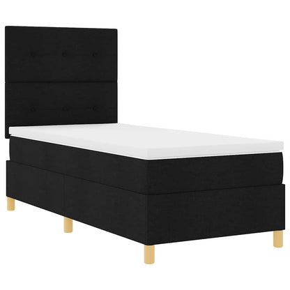 LED Box Spring Bed met hoofdeinde Zwart 100 x 200 cm Stof