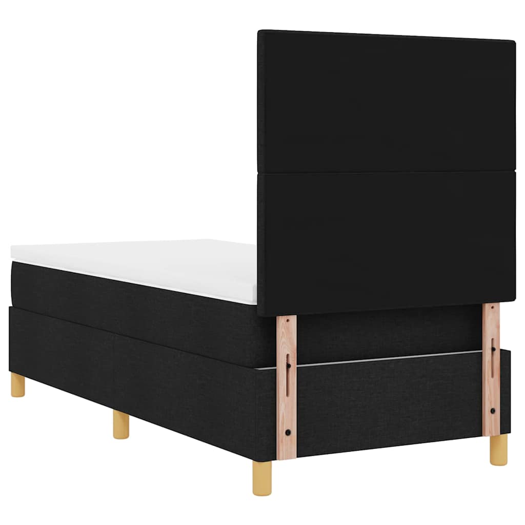 LED Box Spring Bed met hoofdeinde Zwart 100 x 200 cm Stof