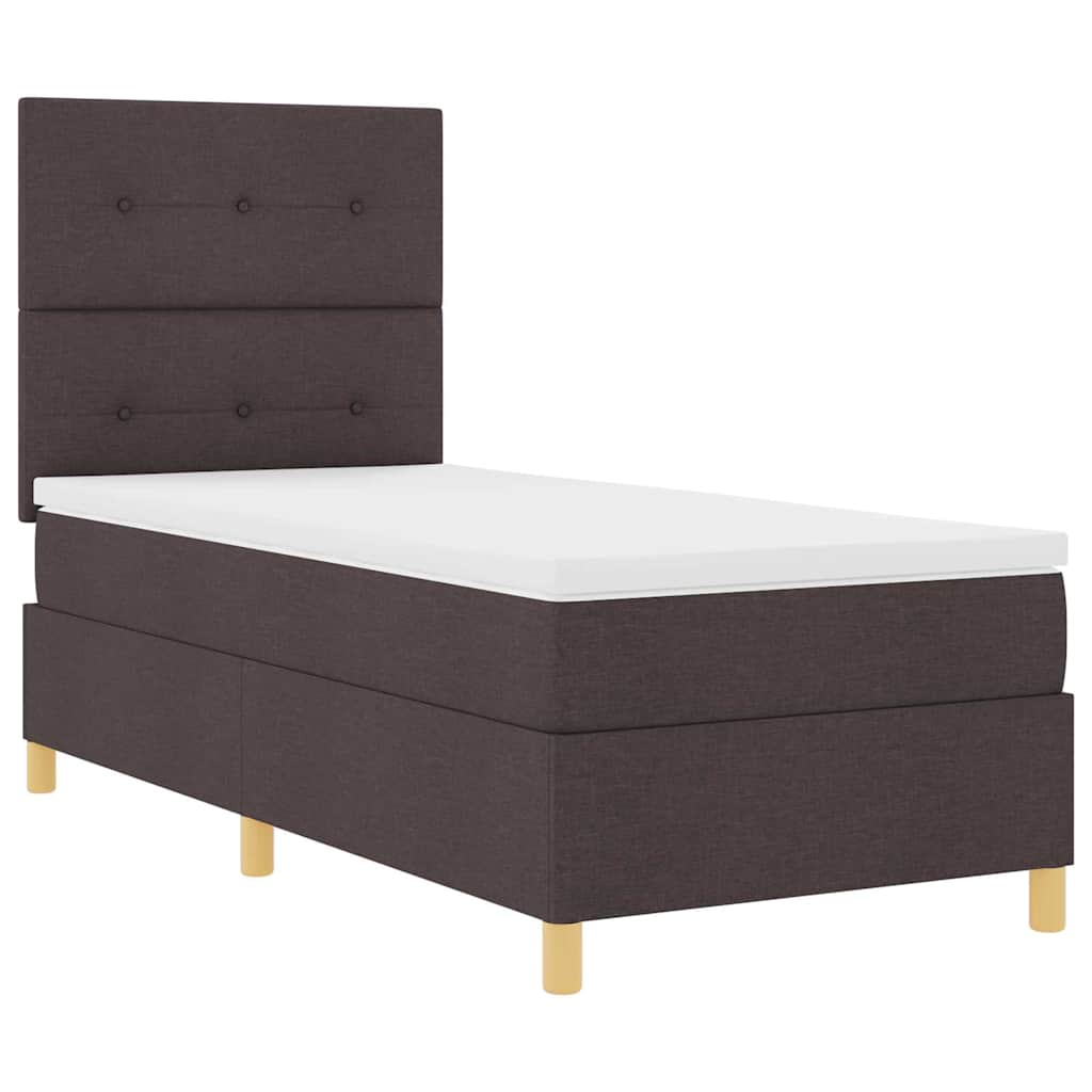 LED Box Spring Bed met hoofdeinde Donkerbruin 100 x 200 cm Stof