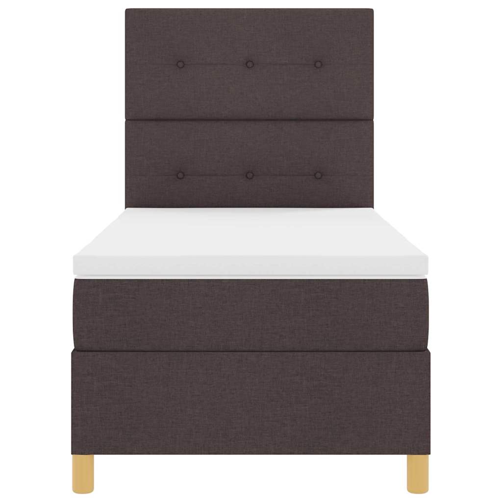 LED Box Spring Bed met hoofdeinde Donkerbruin 100 x 200 cm Stof