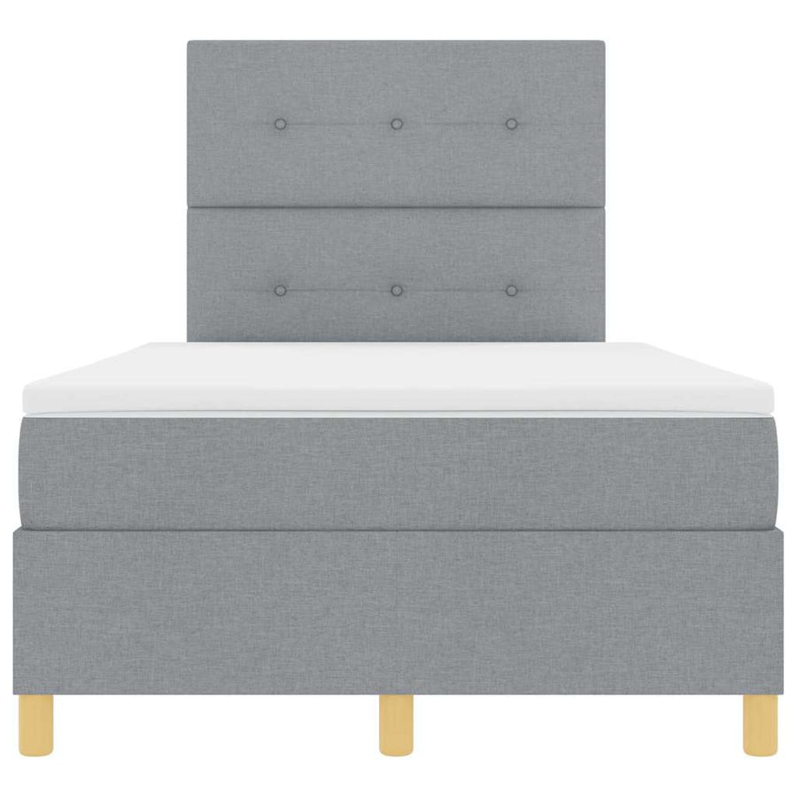 LED Box Spring Bed met hoofdeinde Lichtgrijs 120 x 190 cm Stof