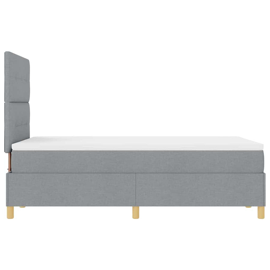 LED Box Spring Bed met hoofdeinde Lichtgrijs 120 x 190 cm Stof