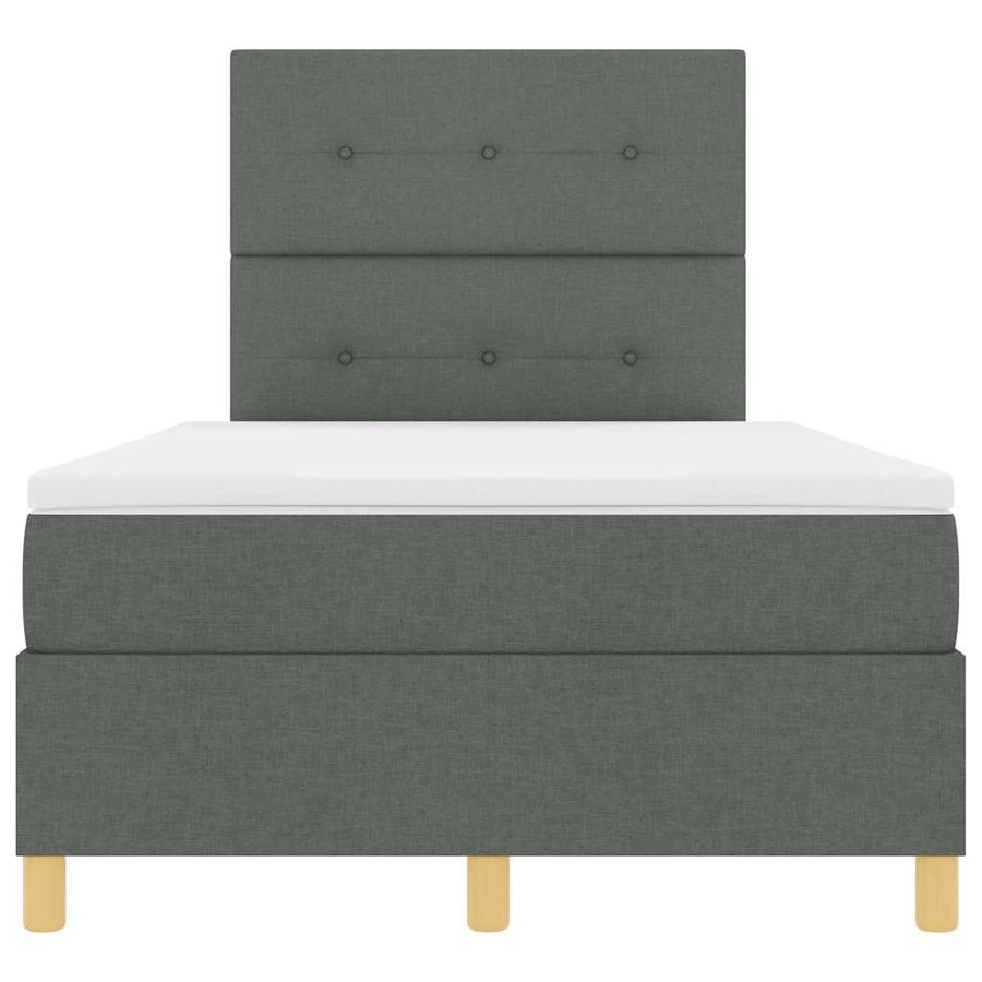 LED Box Spring Bed met hoofdeinde Donkergrijs 120 x 190 cm Stof