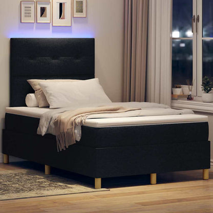 LED Box Spring Bed met hoofdeinde Zwart 120 x 190 cm Stof