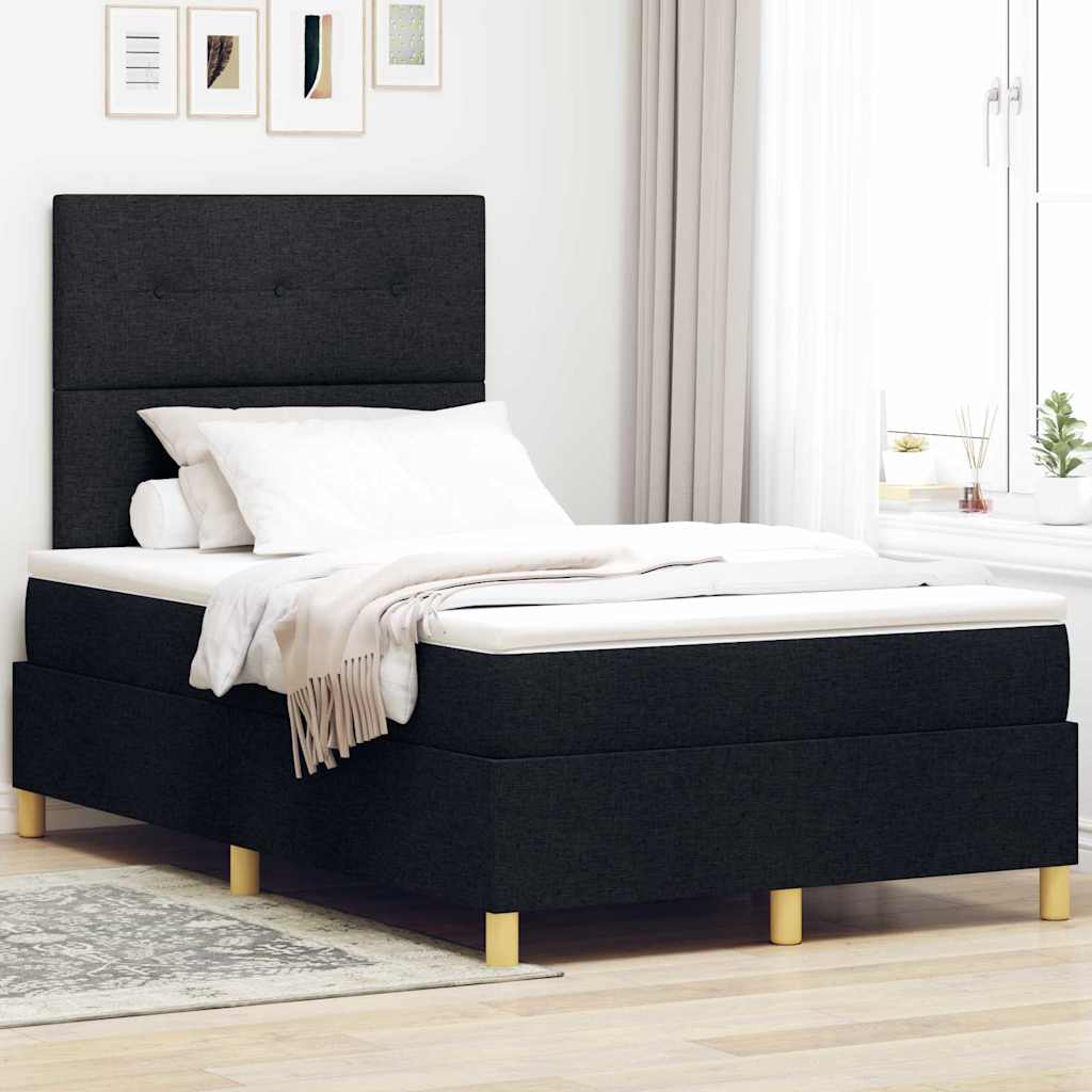 LED Box Spring Bed met hoofdeinde Zwart 120 x 190 cm Stof