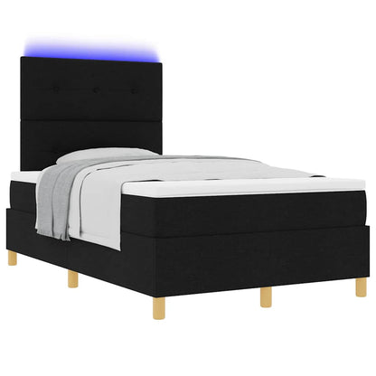 LED Box Spring Bed met hoofdeinde Zwart 120 x 190 cm Stof