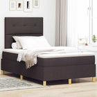 Boxspring bed 120x190 cm donkerbruin stof met led hoofdeinde